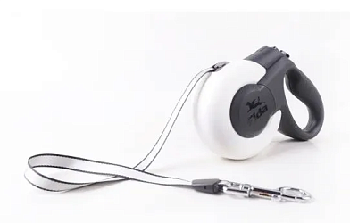 Fida Mars Рулетка лента для собак мелких пород белая/черная