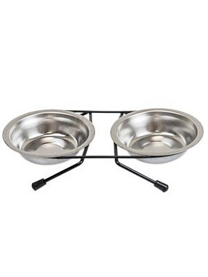 Yami-Yami миска двойная металлическая на подставке для собак и кошек