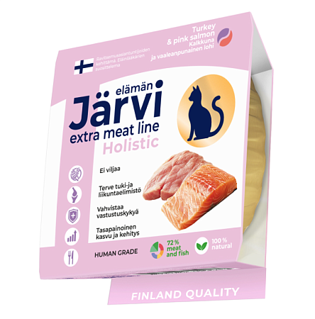 Купить jarvi extra meat line влажный корм для кошек и котят мясные волокна из индейки и горбуши в желе (ламистер)