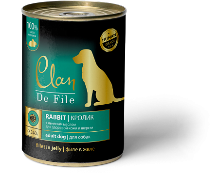 Купить clan de file консервы для собак всех пород (кролик)