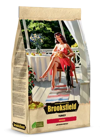 Купить brooksfield low grain adult cat indoor turkey сухой корм для взрослых домашних кошек с индейкой и рисом