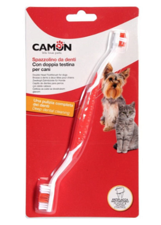 Купить camon щетка зубная двойная для кошек и собак