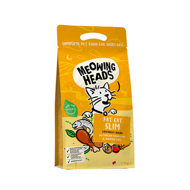 Meowing Heads сухой корм для кошек с избыточным весом, с курицей и лососем "Худеющий толстячок"