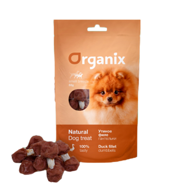 Organix лакомства лакомство для собак малых пород «Утиные гантельки» мясо 100%