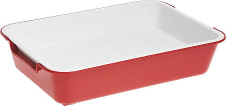 Купить homecat Бюджет туалет для кошек с сеткой на ножках красный