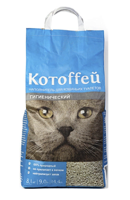 Котоффей Наполнитель для кошек впитывающий бентонитовый гигиенический