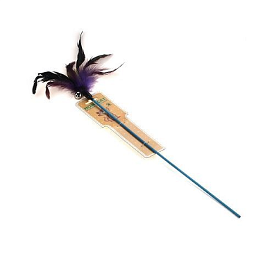 Homecat Игрушка для кошек дразнилка с перьями с колокольчиком