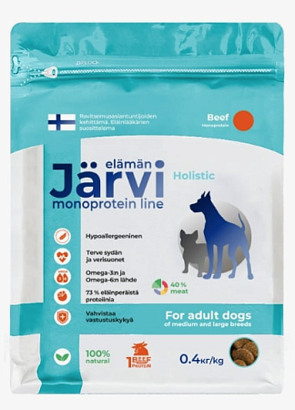 Купить jarvi сухой монопротеиновый корм для взрослых собак средних и крупных пород с говядиной
