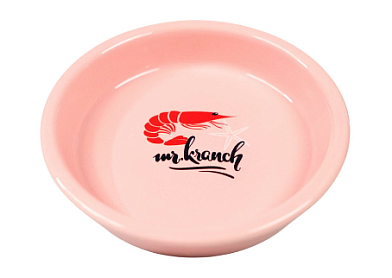 Mr.Kranch Креветочка миска керамическая для собак и кошек, розовая