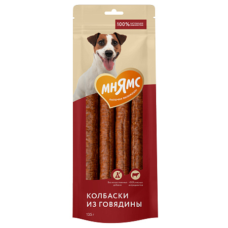 Купить Мнямс лакомство для собак Колбаски из говядины
