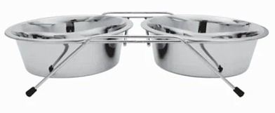 Homepet Rack миска металлическая двойная на подставке для собак и кошек