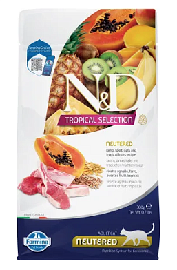 Farmina N&D Cat Tropical Selection Lamb Neutered Adult сухой корм для стерилизованных кошек с ягненком