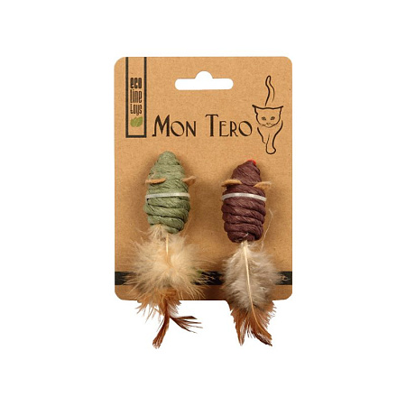 Купить Мон Теро игрушка ЭКО для кошки "Мышь" с кошачьей мятой (зеленая/фиолетовая)