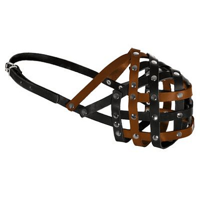 Tappi Мэд амуниция кожаный намордник для собак, черно-рыжий