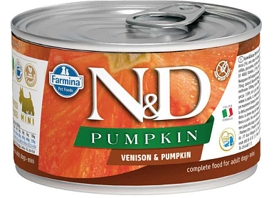 Farmina N&D Pumpkin Dog Mini влажный беззерновой корм для взрослых собак мелких пород с тыквой и олениной