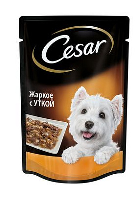 Cesar влажный корм для взрослых собак, жаркое с уткой (пауч)