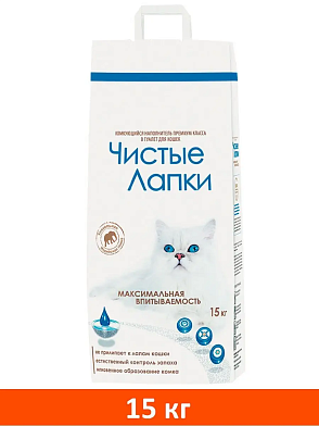 Чистые лапки Наполнитель для кошек комкующийся