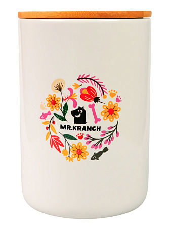 Купить mr.kranch Цветы Прованса бокс керамический для хранения корма для собак и кошек, розовый