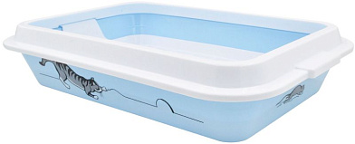 ZOOexpress туалет для кошек "Кис" большой с рамкой с рисунком