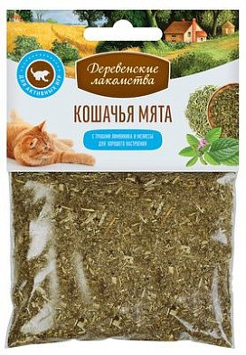 Деревенские лакомства для кошек кошачья мята "Лимонник + мелисса"