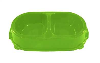 Favorite Миска для кошек и собак двойная нескользящая пластиковая салатово-мятная