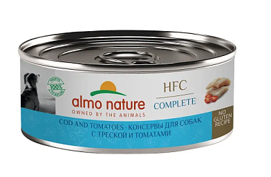 Almo Nature (HFC, Complete, Cod and Tomatoes) Консервы для собак и щенков с треской и томатами в бульоне