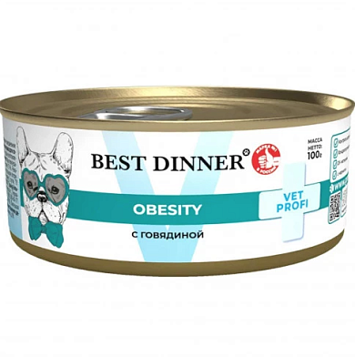 Best Dinner Vet Profi Obesity консервы для взрослых собак всех пород с говядиной