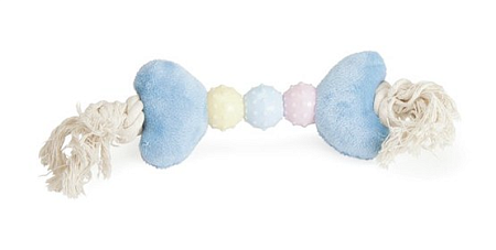 Купить camon игрушка для собак кость из плюша на канате голубая