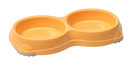 Купить moderna smarty миска двойная пластиковая нескользящая для собак и кошек, абрикосовая