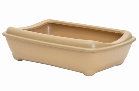 Купить yami-yami Лоток для кошек глубокий с рамкой, бежевый