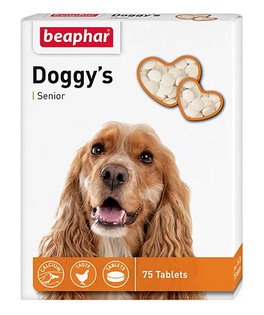 Купить beaphar senior doggy`s мультивитаминное лакомство для пожилых собак минеральное с l-карнитином