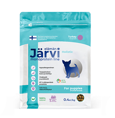 Jarvi сухой монопротеиновый корм для щенков мелких пород с индейкой