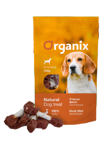 Купить organix лакомства лакомство для собак «Утиные гантельки» (100% мясо)