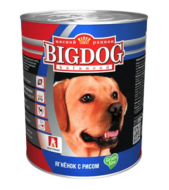 Зоогурман консервы для собак "big dog" с ягненком и рисом