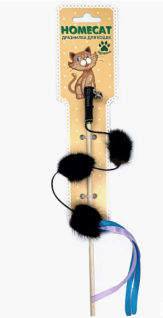 Купить homecat Дразнилка Три помпона для кошек, на резинке