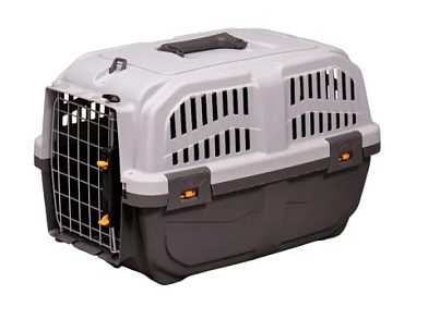 MPS переноска для собак и кошек SKUDO 1 с металлической дверцей с замком серая