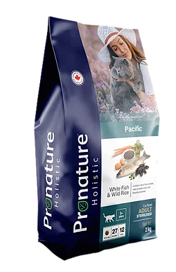 Pronature Holistic Pacific сухой корм для стерилизованных кошек, океаническая белая рыба и рис