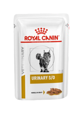 Royal Canin URINARY S/O вет. паучи для взрослых кошек при профилактике МКБ, кусочки в соусе