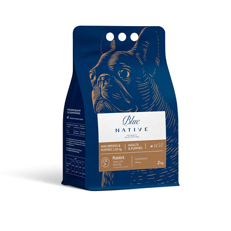 Купить blue native holistic сухой корм для щенков и взрослых собак мелких пород, с кроликом