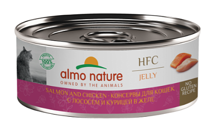 Купить almo nature Консервы для кошек и котят с лососем и курицей в желе (hfc, jelly, salmon and chicken)