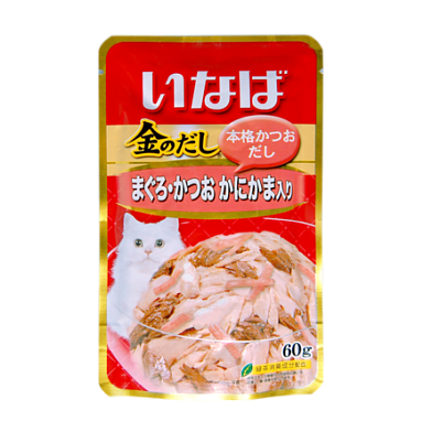 Inaba Киннодаси влажный корм для кошек микс тунцов и сурими в желе (пауч)