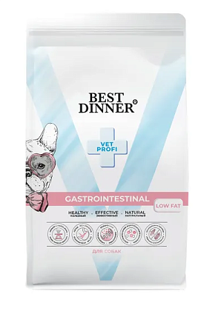 Купить best dinner vet profi gastrointestinal low fat сухой диетический корм для взрослых собак всех пород при нарушениях пищеварения и недостаточности поджелудочной железы
