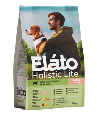 Elato Holistic Lite сухой корм для взрослых собак всех пород с кроликом и индейкой