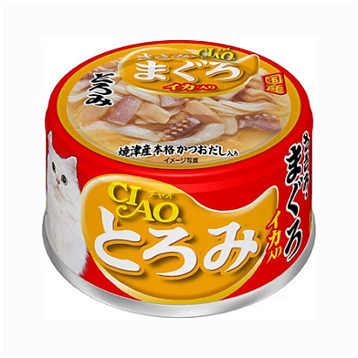 Inaba Тороми консервы для взрослых кошек (куриное филе, тунец, кальмар)