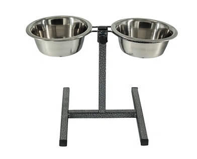 Каскад металлическая регулируемая подставка с мисками для собак и кошек