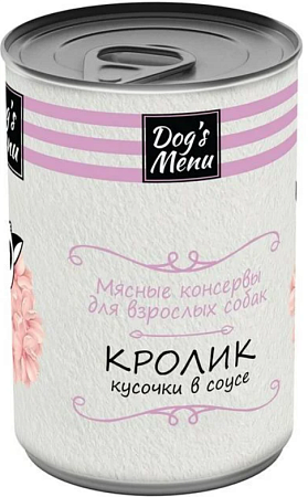 Купить dog`s menu консервы для взрослых собак с кроликом в соусе