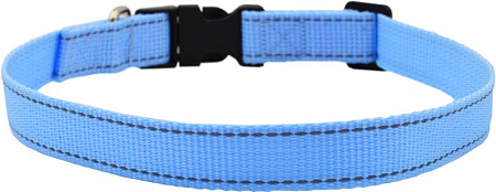 Купить zooexpress fresh line ошейник капрон, светоотражающая нить, фастекс для собак, голубой