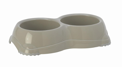 Moderna Smarty миска двойная пластиковая нескользящая для собак и кошек, теплая серая