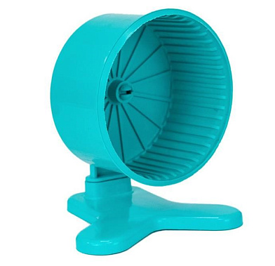 Homepet игрушка колесо для грызунов полузакрытое с подставкой пластиковое бирюзовое