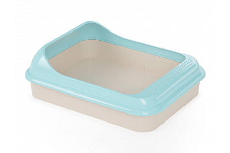 Купить alta лоток для кошек "Мур-мяу" с бортиком голубой